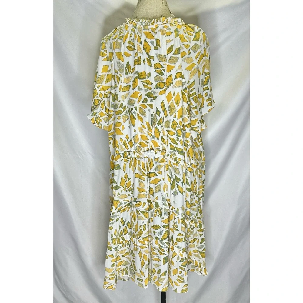 Anthropologie Robin Tiered Mini Dress In Yellow Bohemian Flowy Boho - Picture 5 of 10